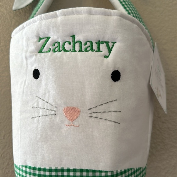 Pottery Barn Tie-Ear Bunny Easter Bucket green ZACHARY - Picture 2 of 5